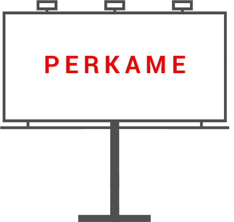 Perkame reklamos stendus